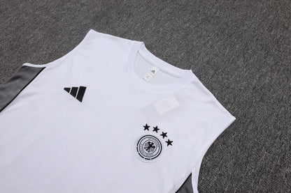 Germany Sleeveless Training Kit -  White/Grey/Black