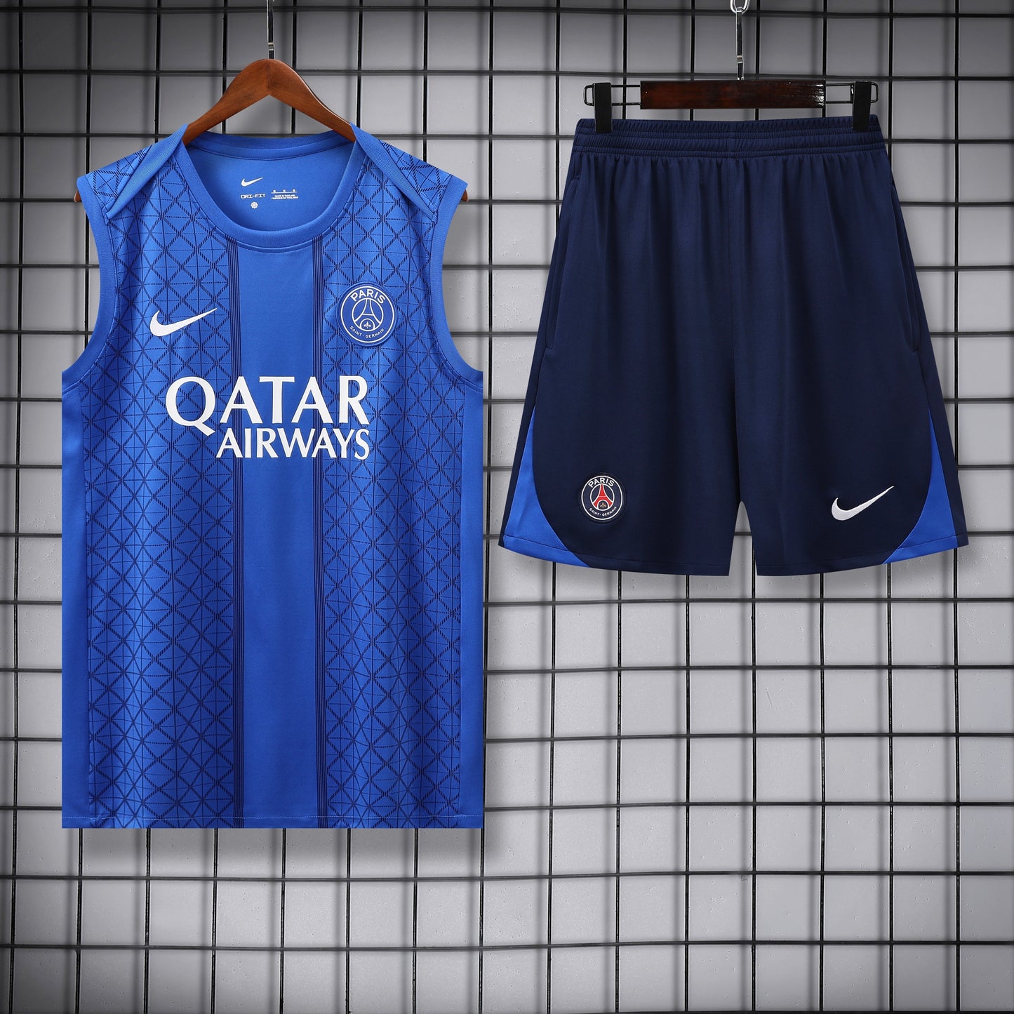 Paris Sleeveless Training Kit  blue pattern