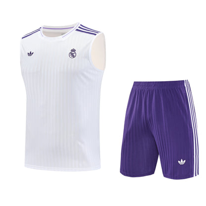 Real Madrid Sleeveless Training Kit White+purple