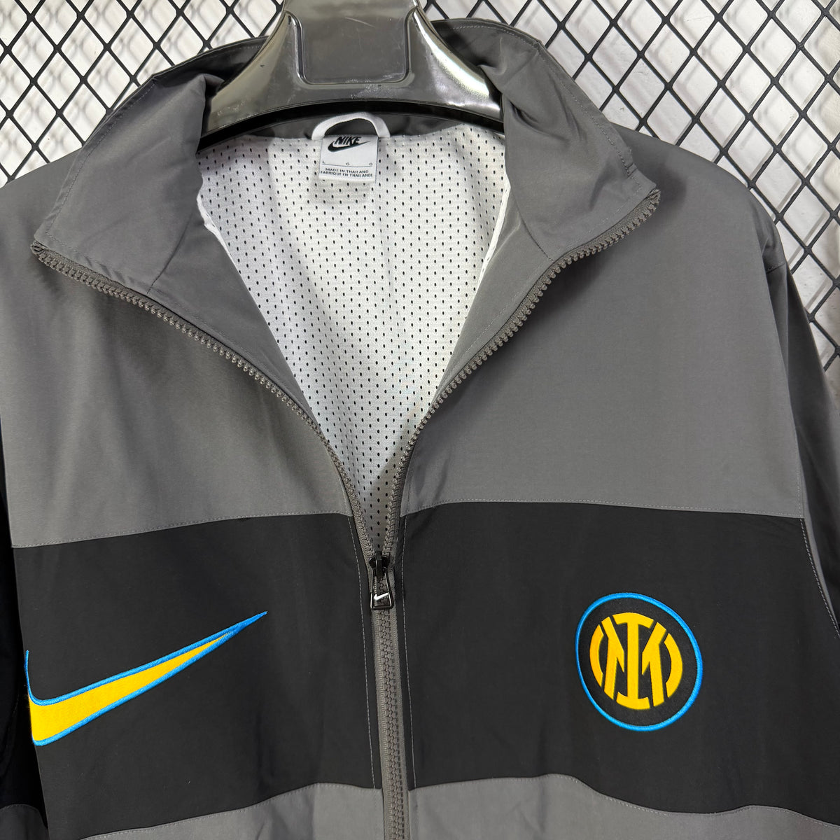 Inter Milan grey retro style Windbreaker
