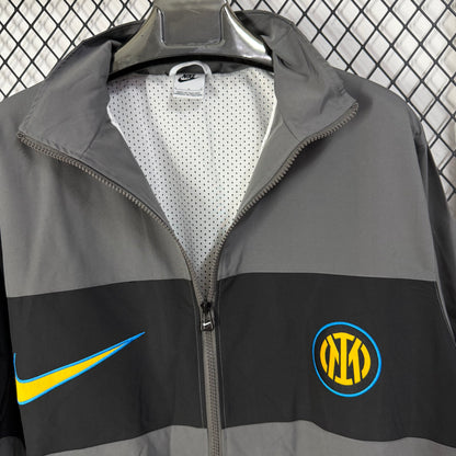 Inter Milan grey retro style Windbreaker