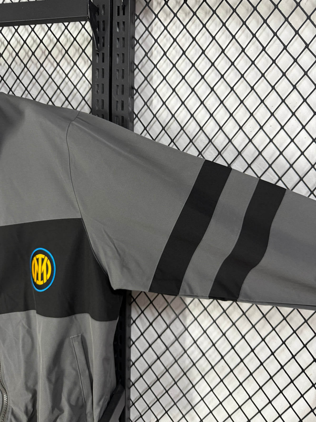 Inter Milan grey retro style Windbreaker