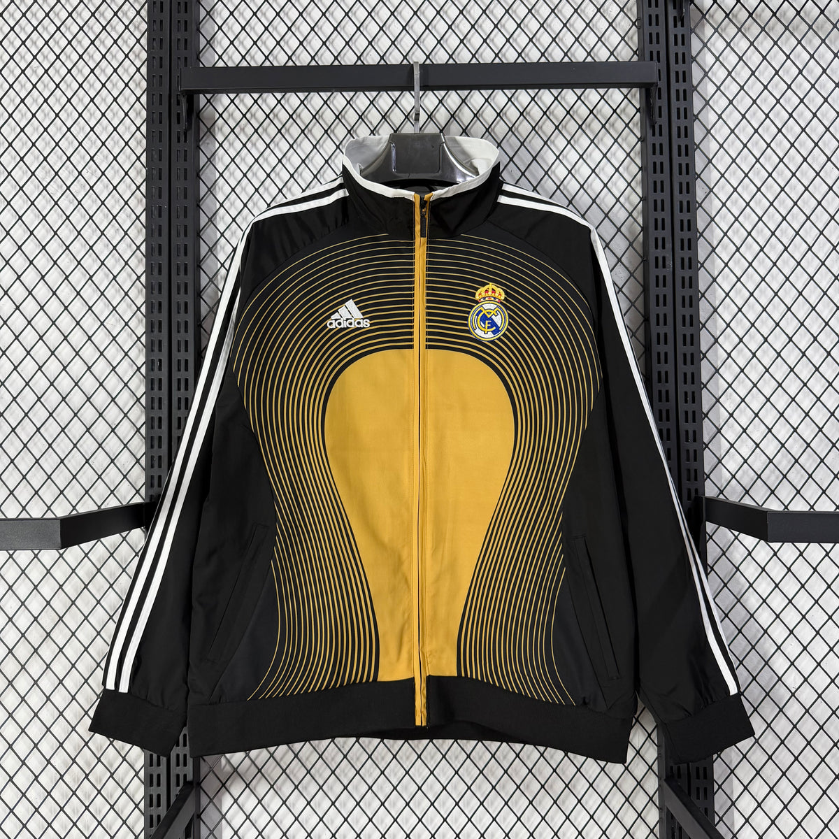 Real Madrid classic black and yellow Windbreaker