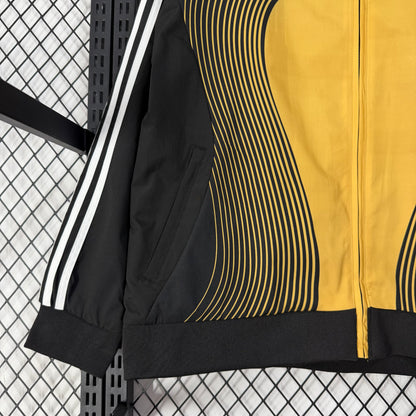 Real Madrid classic black and yellow Windbreaker