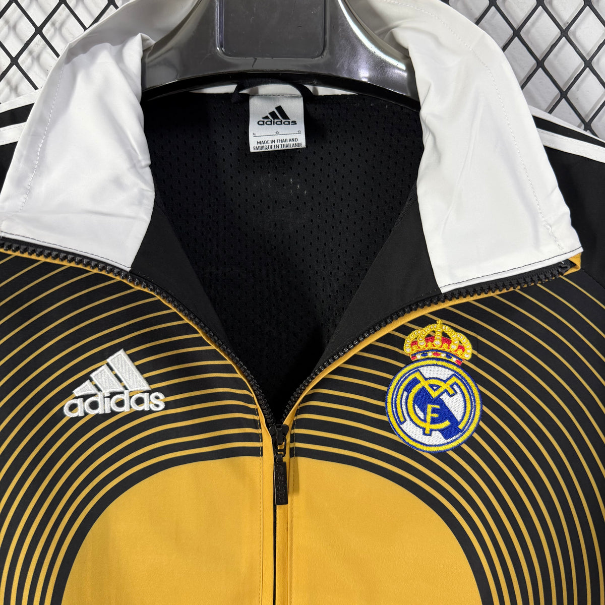 Real Madrid classic black and yellow Windbreaker