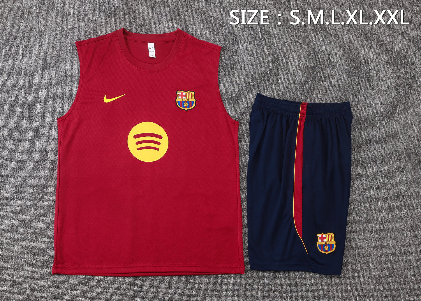 Barcelona 2627 Sleeveless Training Kit  Dark green
