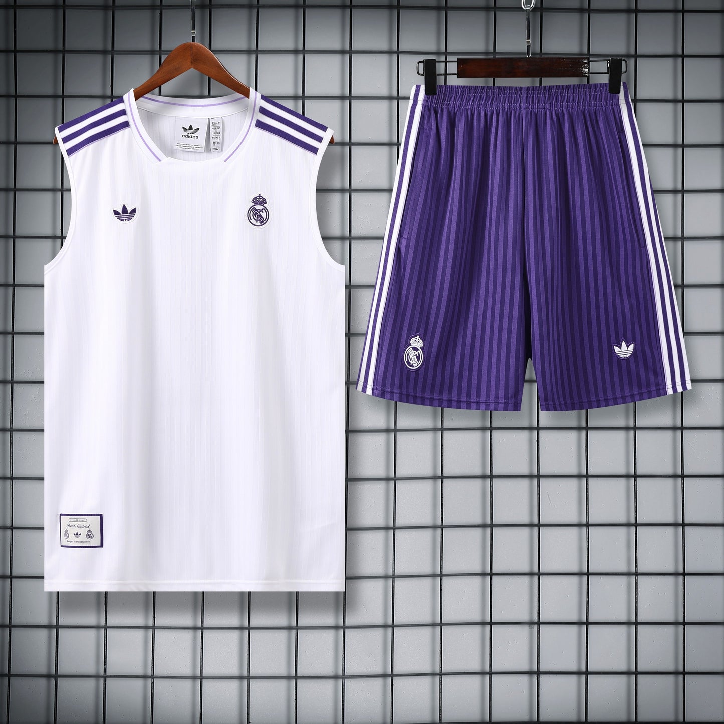 Real Madrid Sleeveless Training Kit White+purple