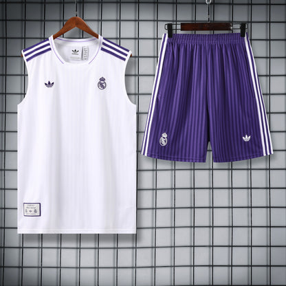 Real Madrid Sleeveless Training Kit White+purple