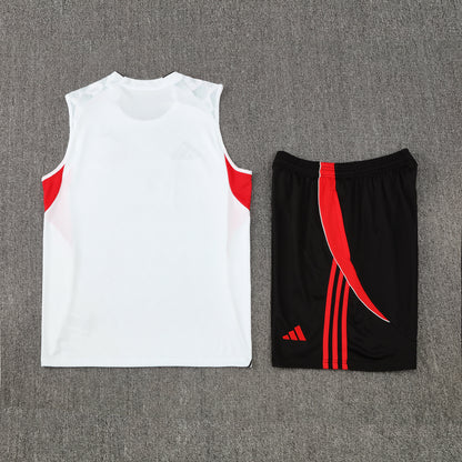 Manchester United  Sleeveless Training Kit white+red