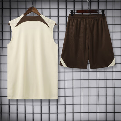 Corinthians Sleeveless Training Kit - Coffee/Cream
