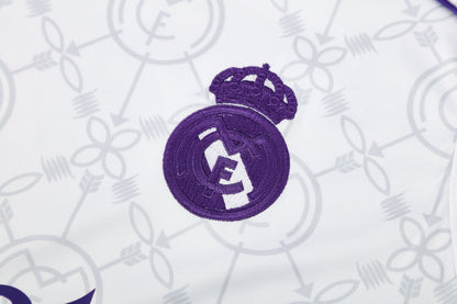 Real Madrid Sleeveless Training Kit - White/Purple/Black