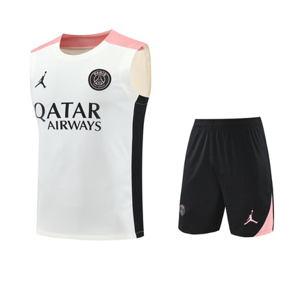 PSG Sleeveless Training Kit - Cream/Baby Pink/Black