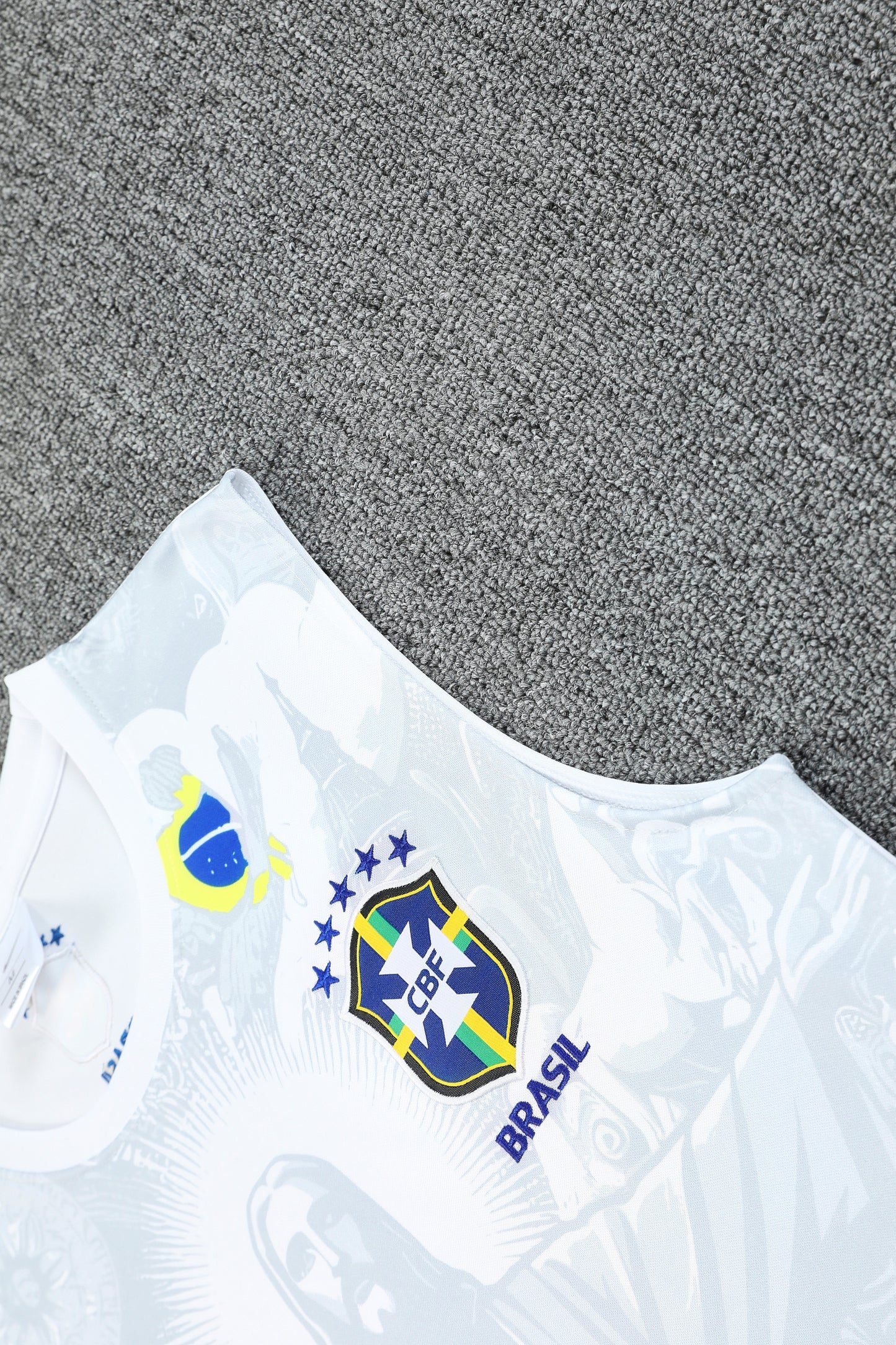 Brazil Sleeveless Training Kit  White gray