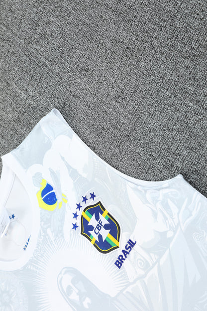 Brazil Sleeveless Training Kit  White gray