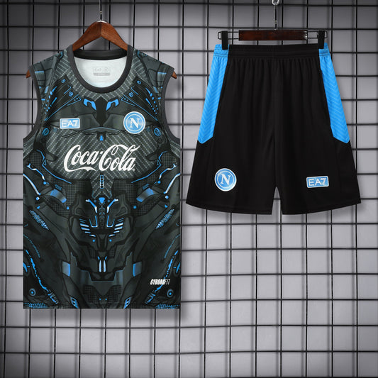 Napoli Sleeveless Training Kit - Black