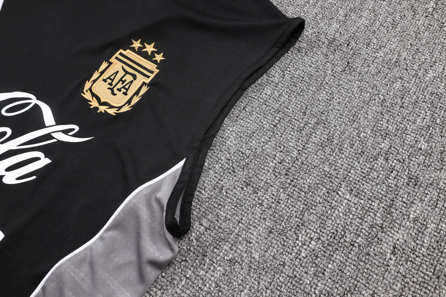 Argentina Sleeveless Training Kit -  Black/Grey/White