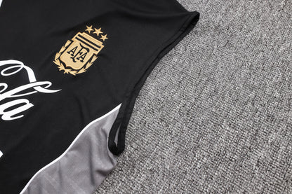Argentina Sleeveless Training Kit -  Black/Grey/White