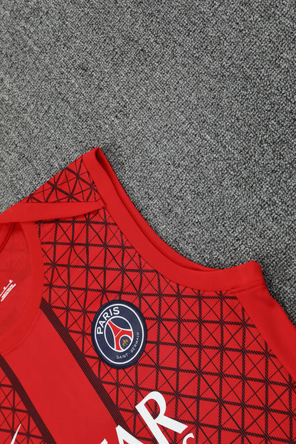 Paris Sleeveless Training Kit  red pattern