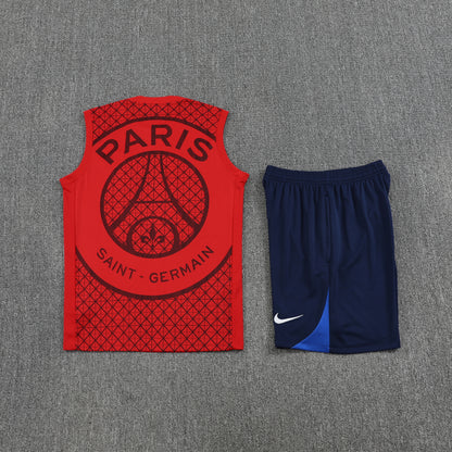 Paris Sleeveless Training Kit  red pattern