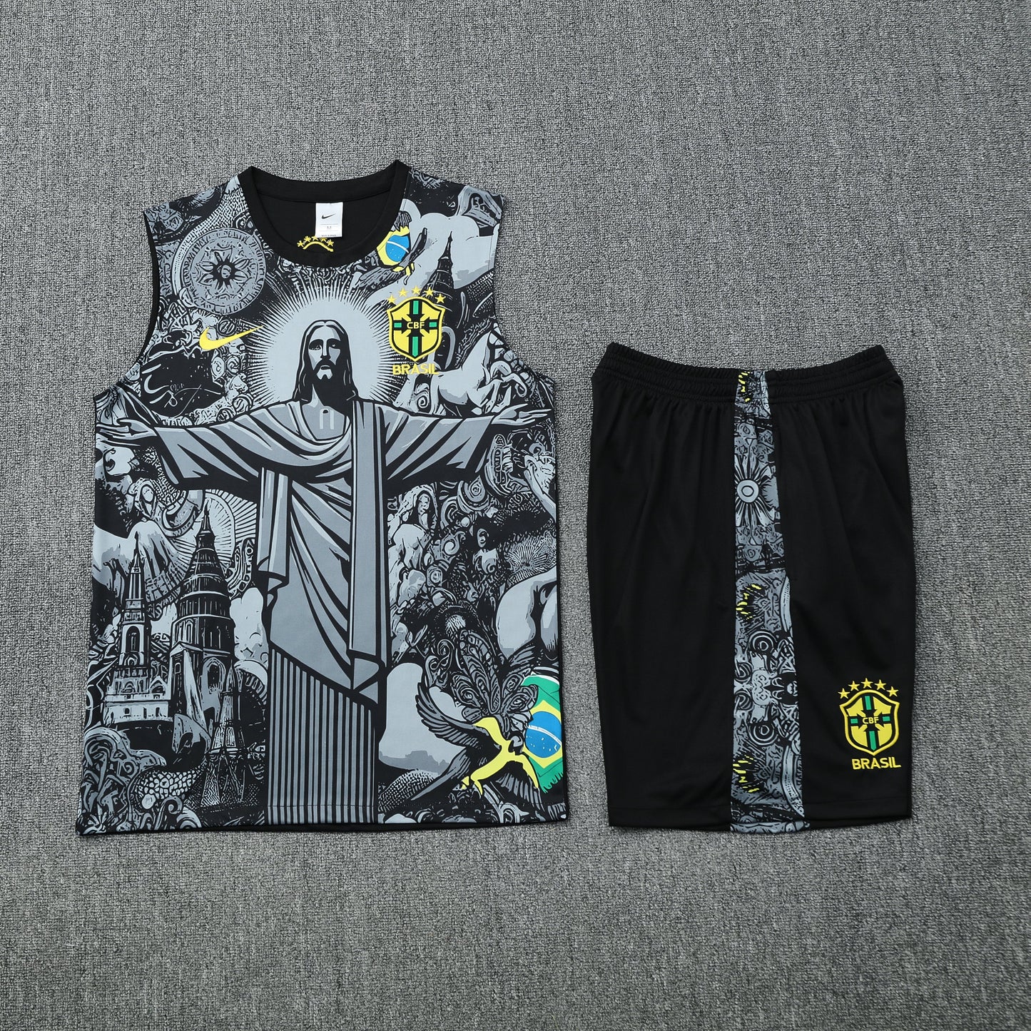 Brazil Sleeveless Training Kit - 'Christ The Redeemer'