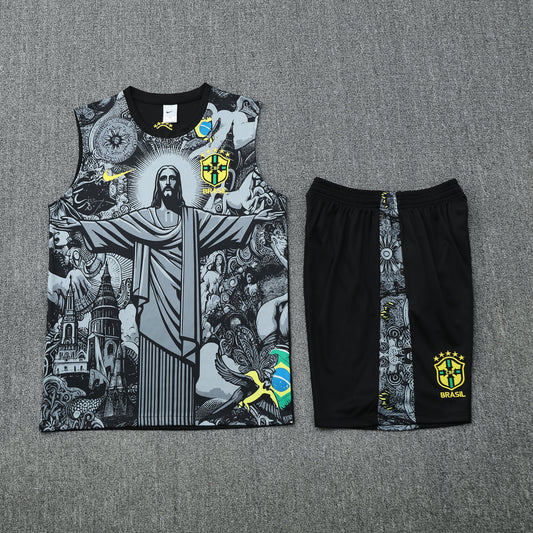 Brazil Sleeveless Training Kit - 'Christ The Redeemer'