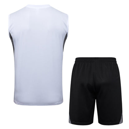 Germany Sleeveless Training Kit -  White/Grey/Black