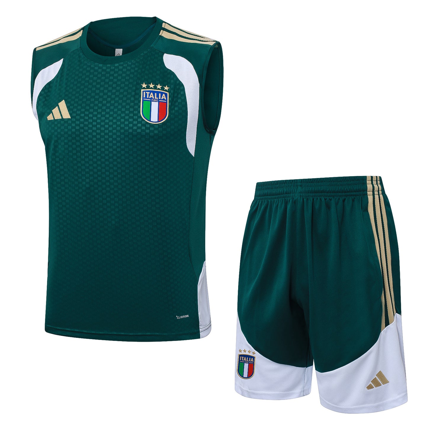 Italy Sleeveless Training Kit  Dark green