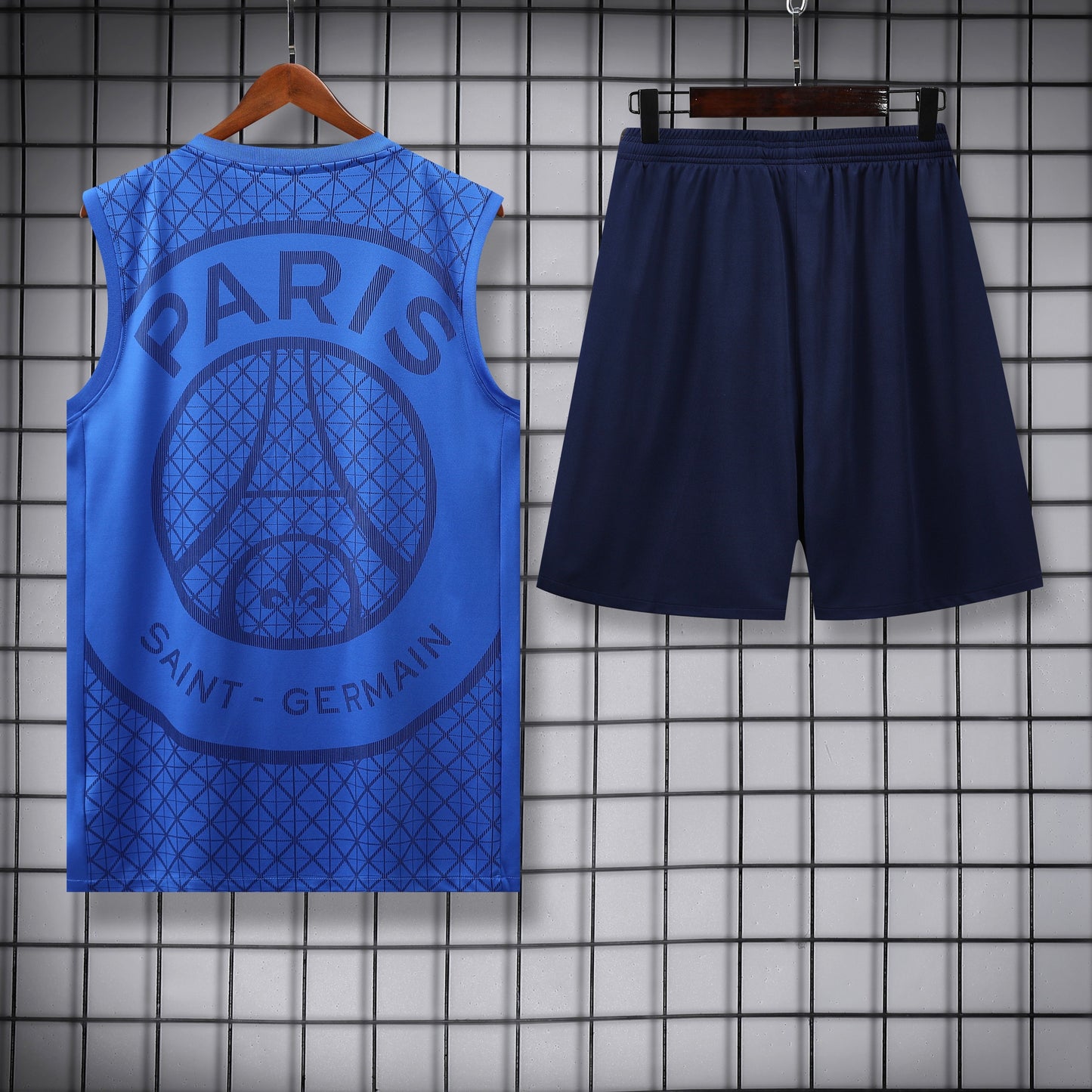 Paris Sleeveless Training Kit  blue pattern