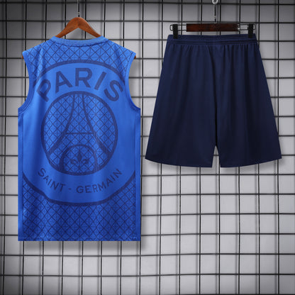 Paris Sleeveless Training Kit  blue pattern