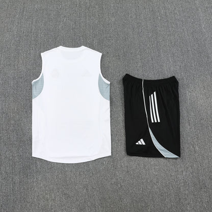 Real Madrid Sleeveless Training Kit - White/Grey/Black