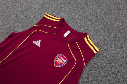 Arsenal Sleeveless Training Kit retro style red