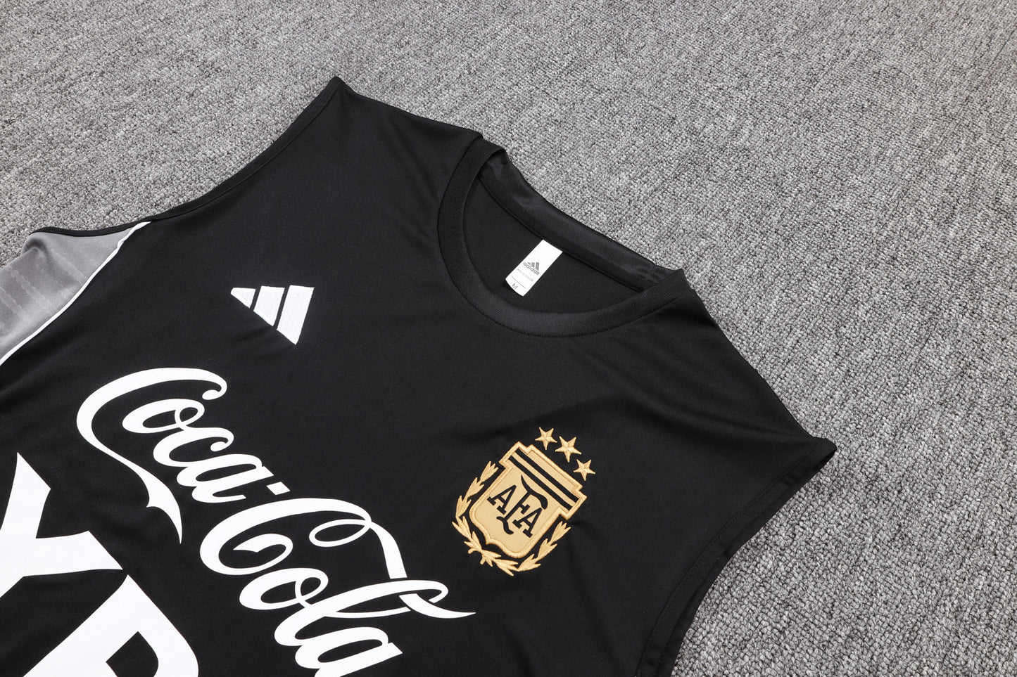 Argentina Sleeveless Training Kit -  Black/Grey/White