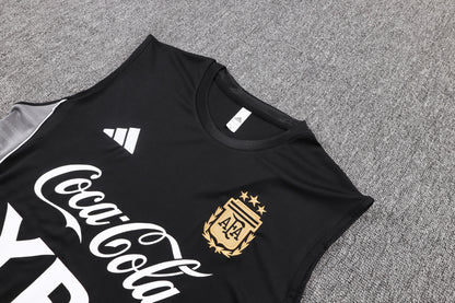 Argentina Sleeveless Training Kit -  Black/Grey/White