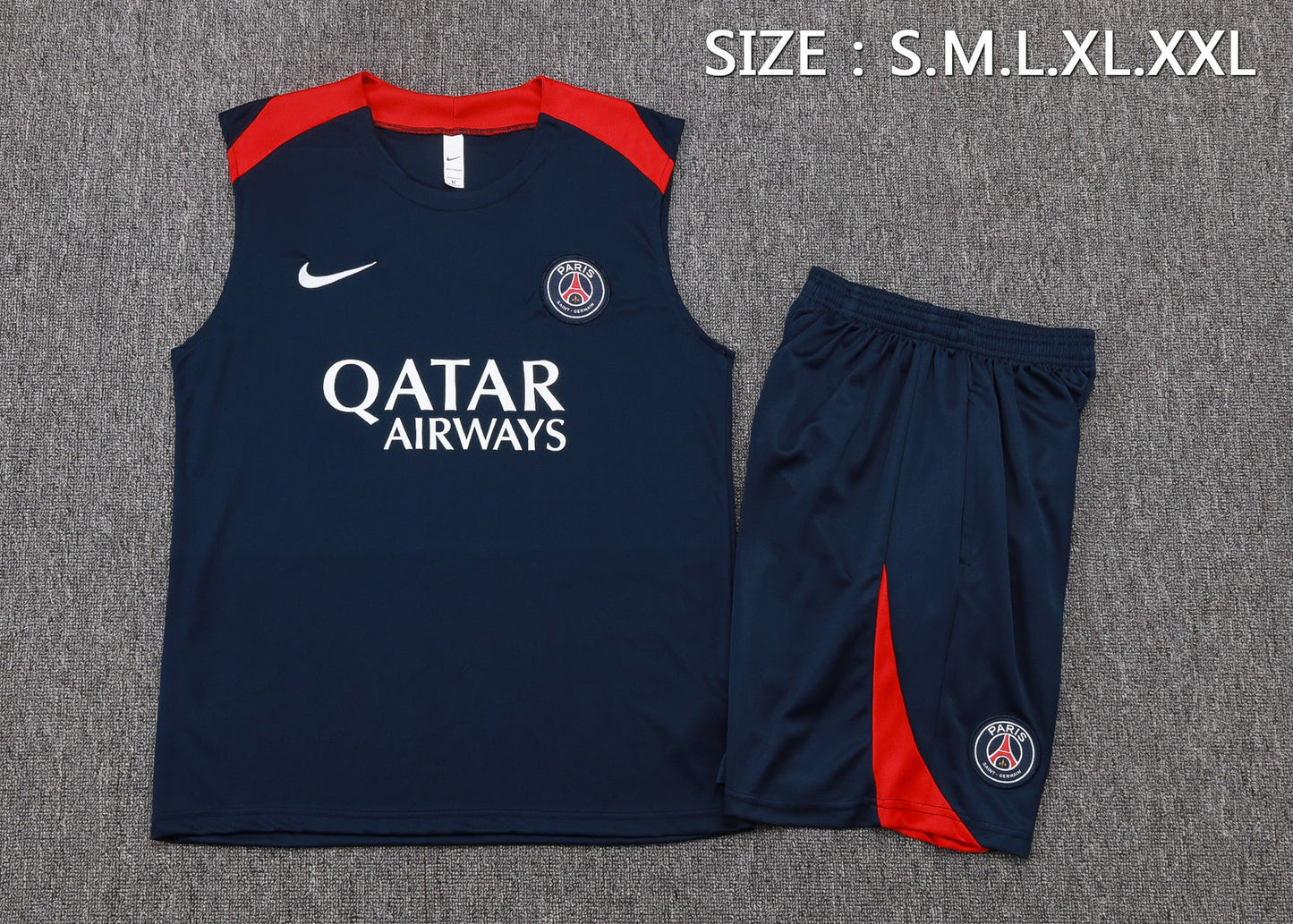 PSG Sleeveless Training Kit - Navy/Red