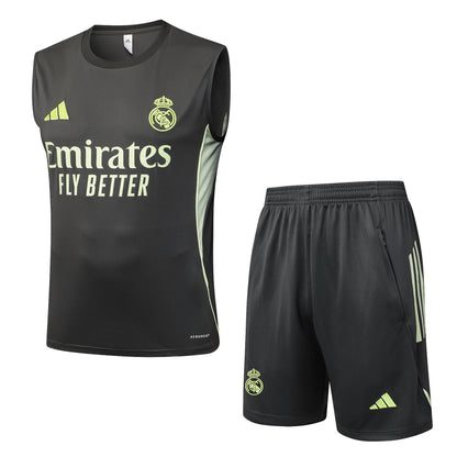 Real Madrid Sleeveless Training Kit - Grey/Lime