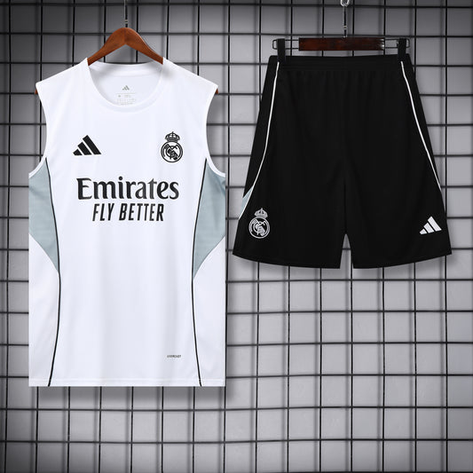 Real Madrid Sleeveless Training Kit White  black