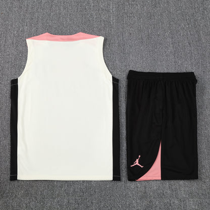 PSG Sleeveless Training Kit - Cream/Baby Pink/Black