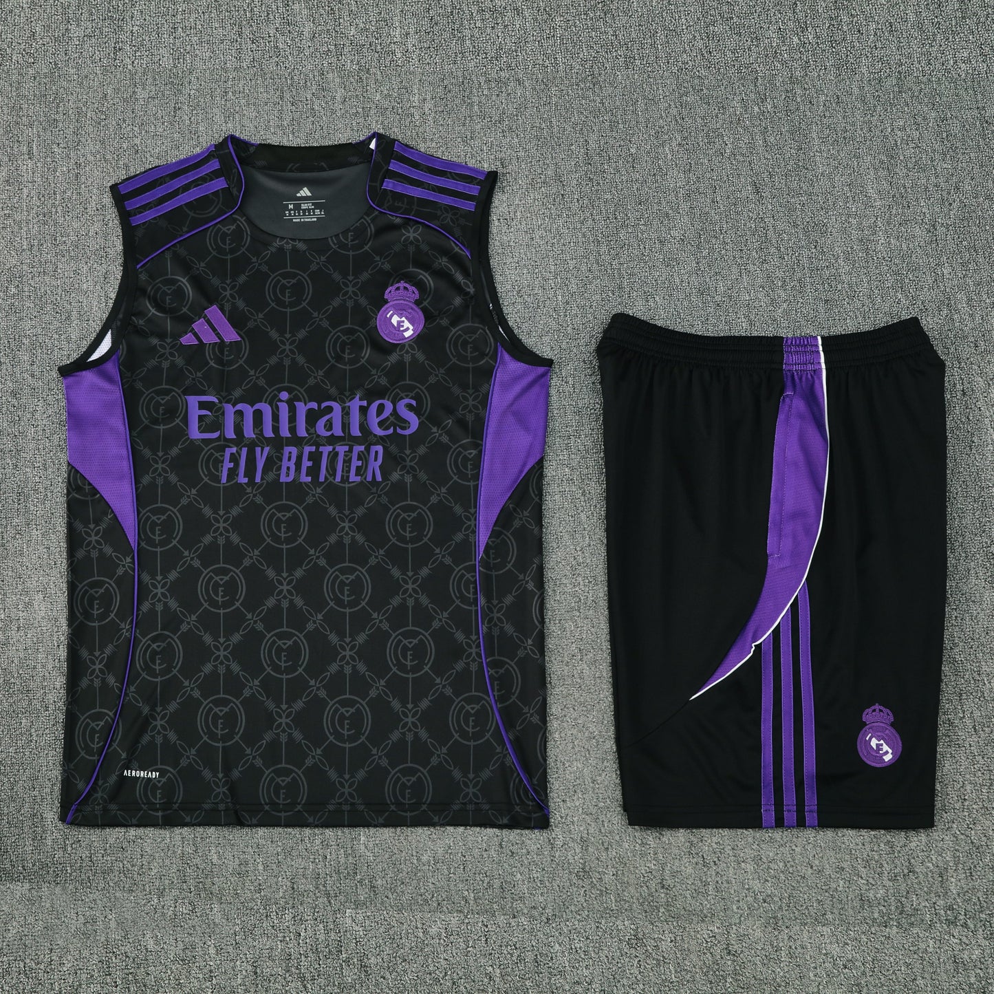 Real Madrid Sleeveless Training Kit - Black/Purple