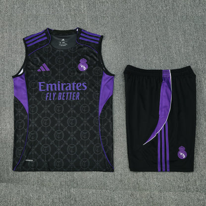 Real Madrid Sleeveless Training Kit - Black/Purple