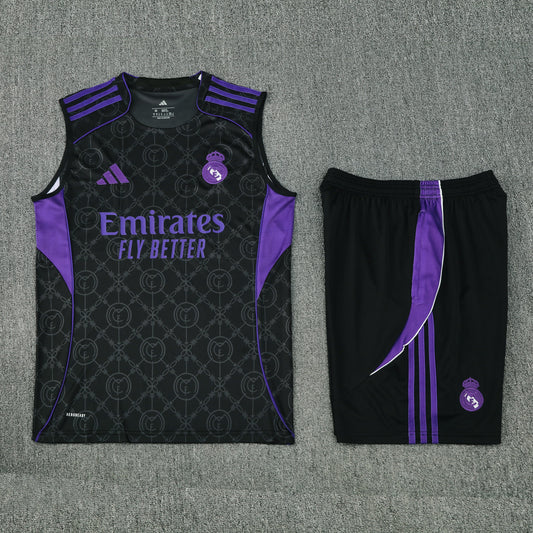 Real Madrid Sleeveless Training Kit - Black/Purple