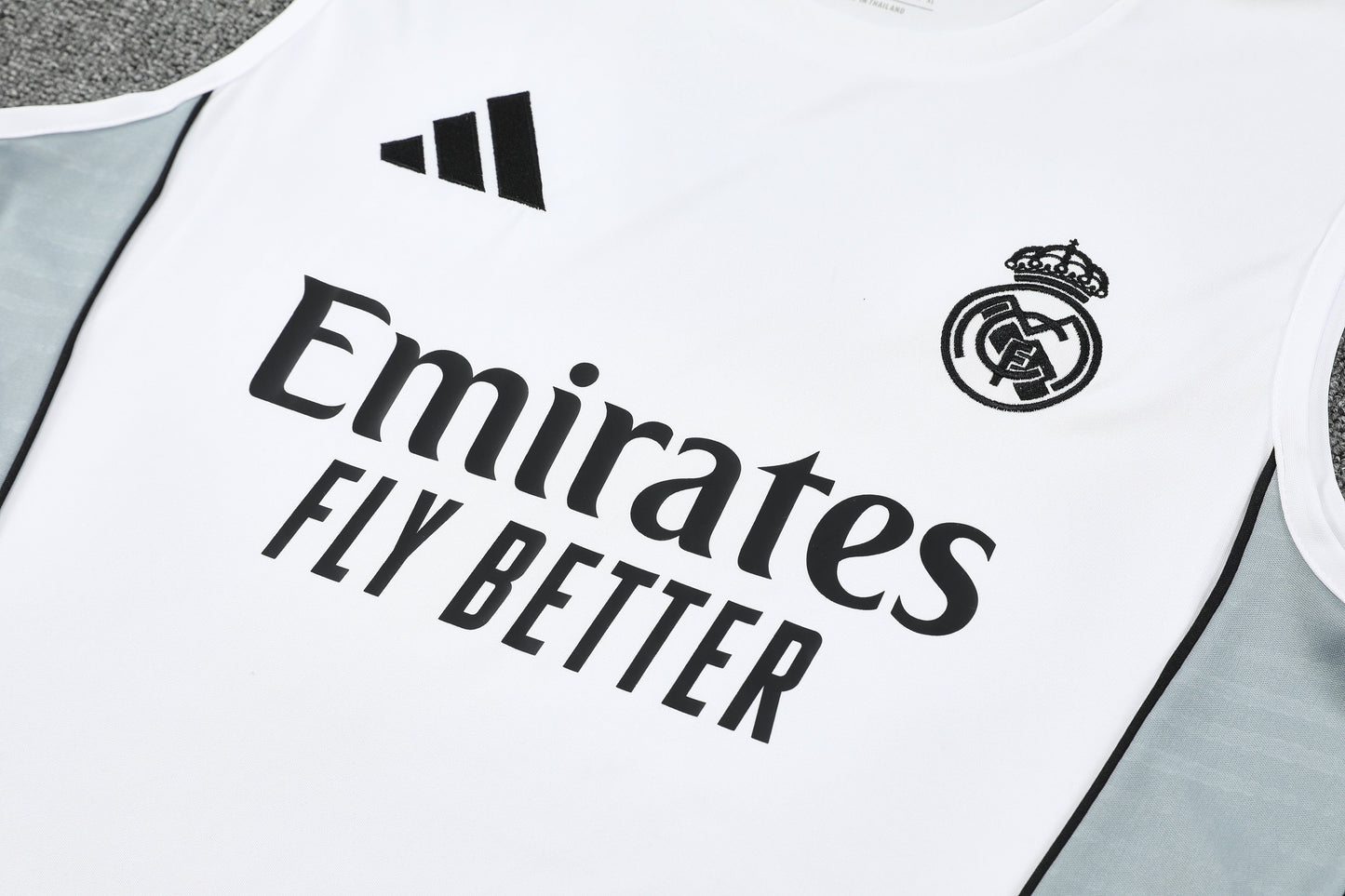 Real Madrid Sleeveless Training Kit - White/Grey/Black