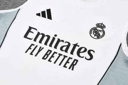 Real Madrid Sleeveless Training Kit - White/Grey/Black