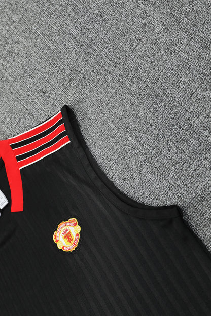 Manchester United  Sleeveless Training Kit Black stripes