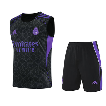 Real Madrid Sleeveless Training Kit black+purple