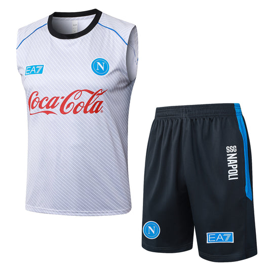 Napoli Sleeveless Training Kit - Grey/Blue