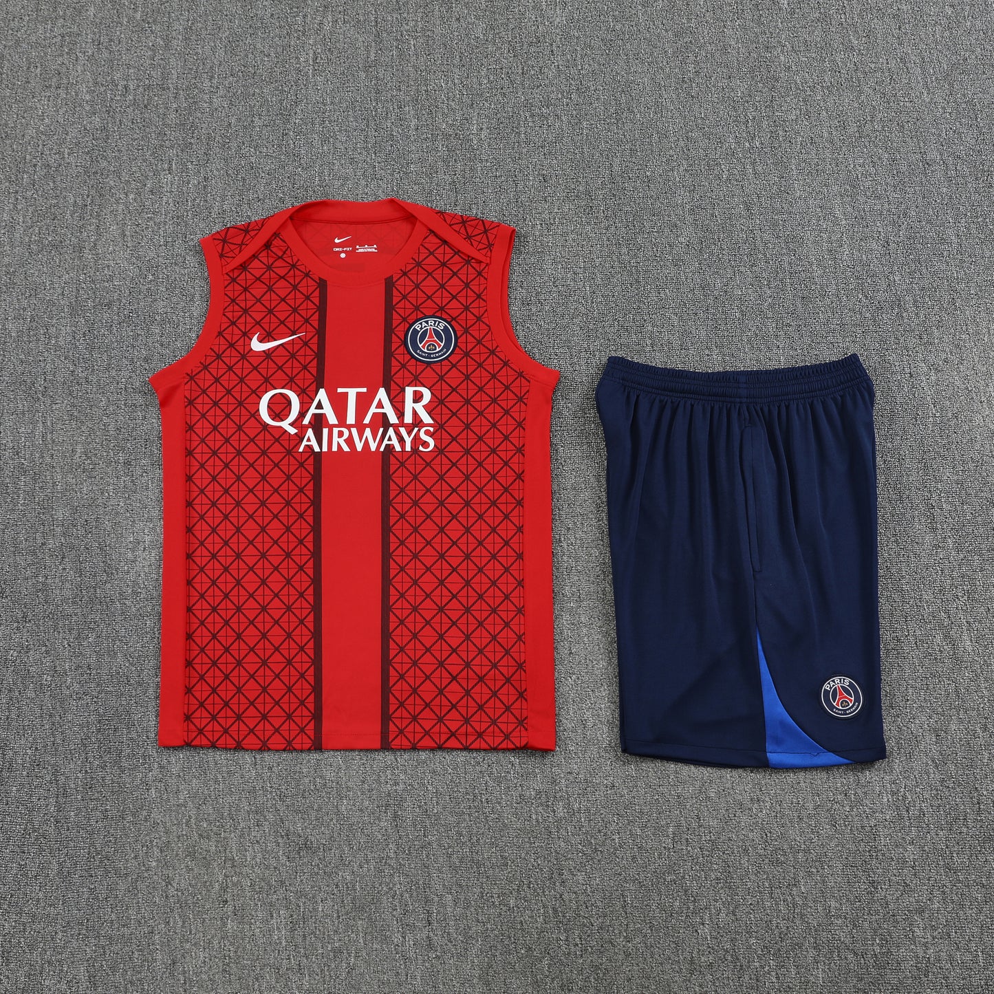 Paris Sleeveless Training Kit  red pattern