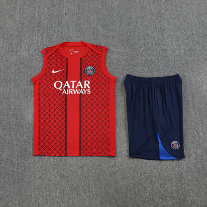 Paris Sleeveless Training Kit  red pattern