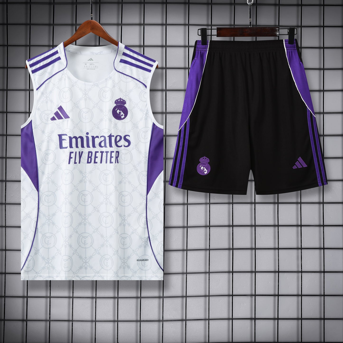 Real Madrid Sleeveless Training Kit white+purple