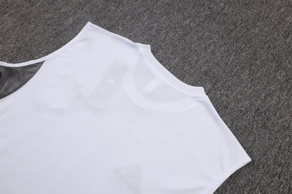 Germany Sleeveless Training Kit -  White/Grey/Black