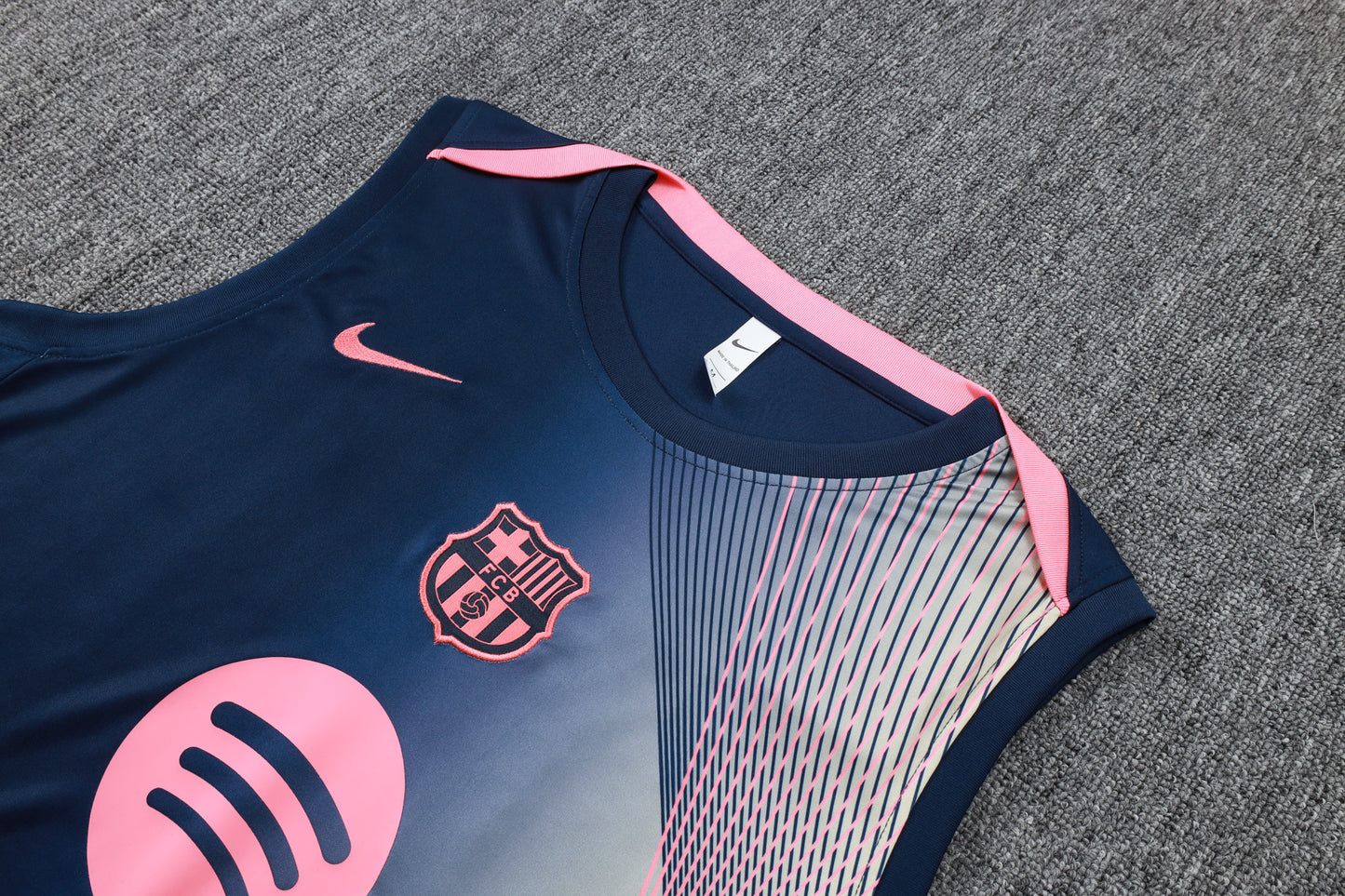 Barcelona Sleeveless Training Kit - Navy/Sunset Pink